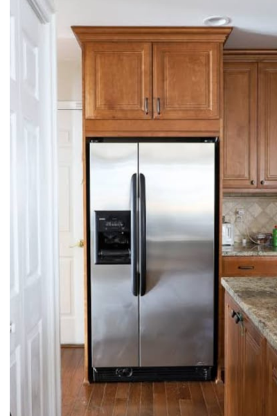 kitchen cabinets with refrigerator